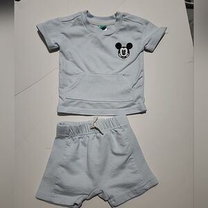 Disney Baby Light Blue Mickey Tee & Shorts Set